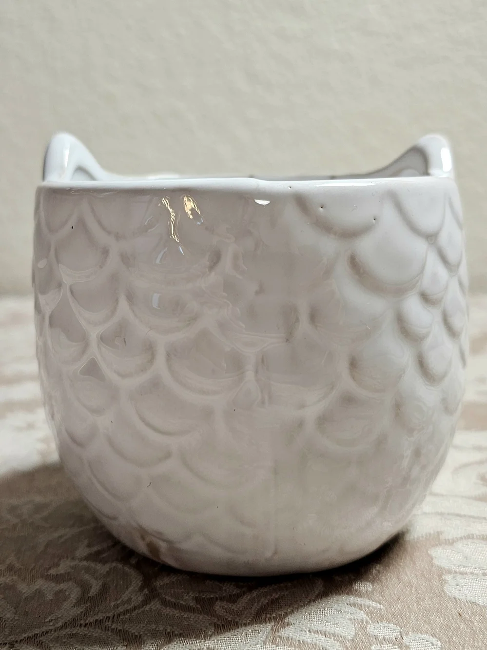 Mini White Ceramic Owl Planter Pot Succulent Pot 